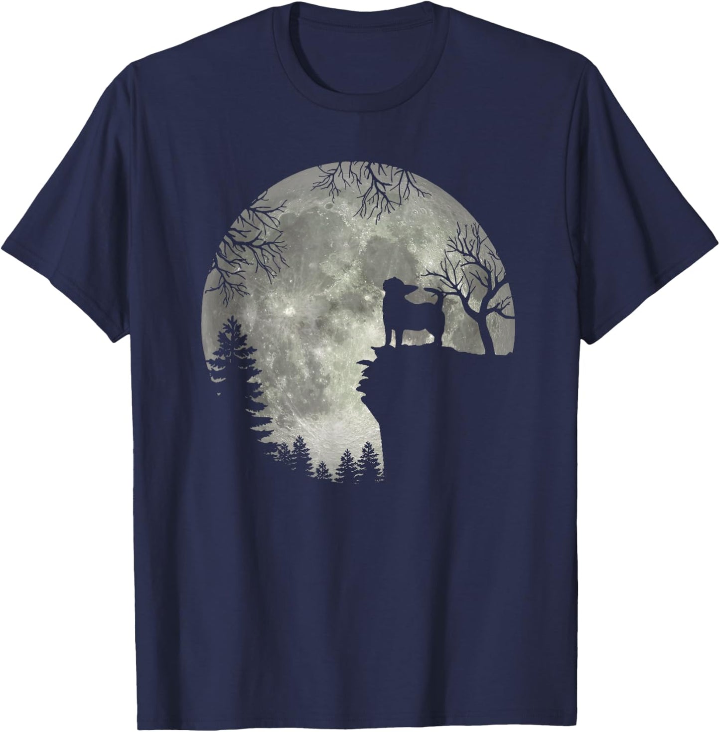 Chihuahua dog And Moon Halloween Men Women Kids T-Shirt - T-Shirt | Navy