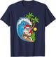 Christmas in July | Summer Santa Claus Beach Hawaii Surf T-Shirt - T-Shirt | Navy