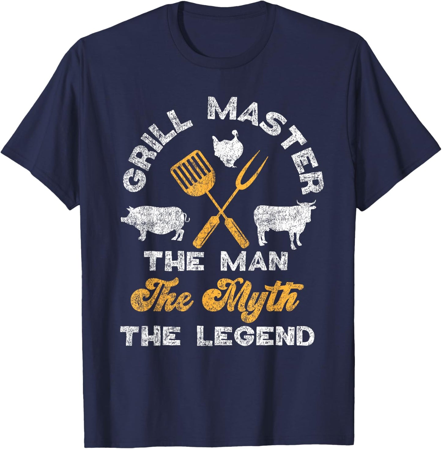 BBQ Smoker Grill Master The Man The Myth The Legend T-Shirt - T-Shirt | Navy