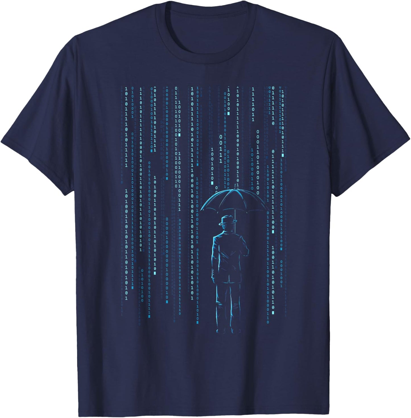 Digital Binary Code T-Shirt - T-Shirt | Navy