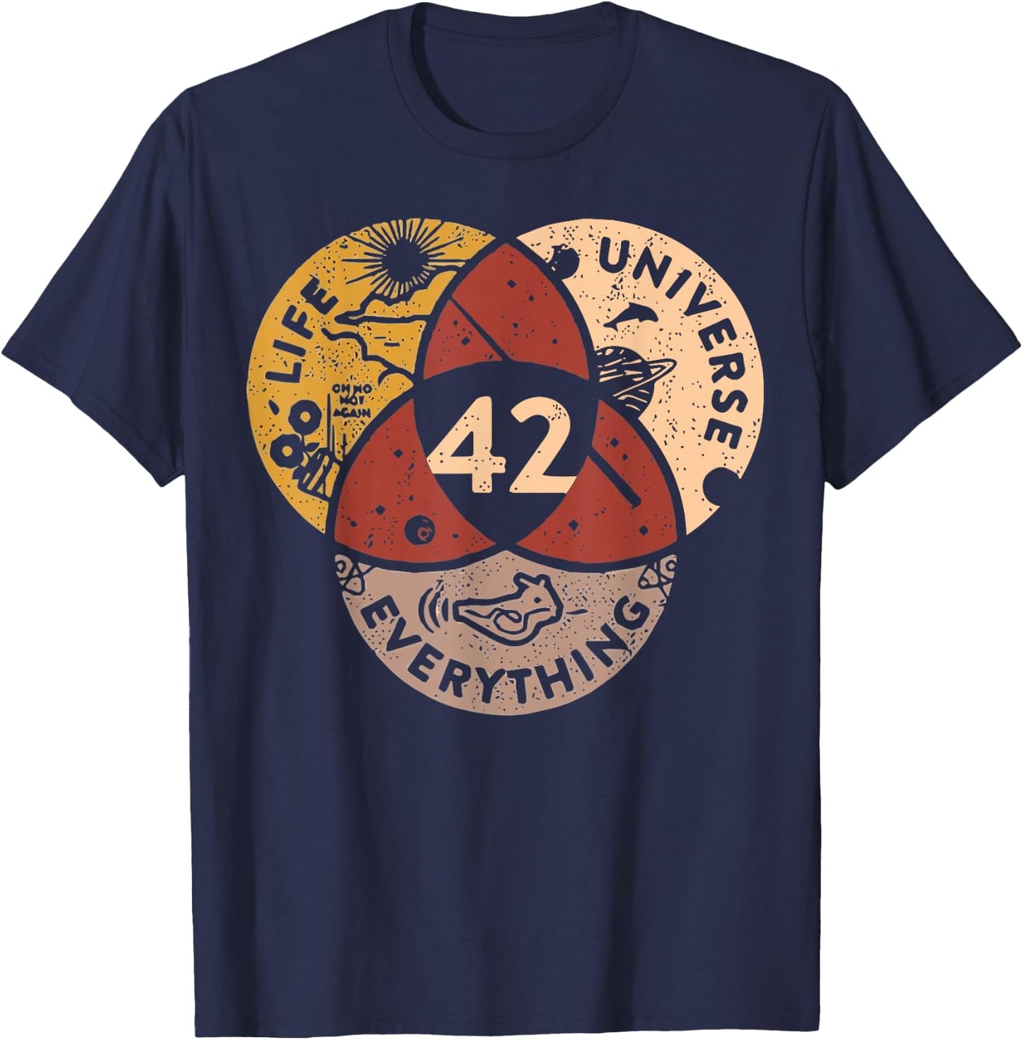 Life Universe Everything 42 Answer to Life T-Shirt - T-Shirt | Navy