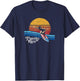 Puerto Rico Flag Retro Surfer Beach Shirt - Surfing PR! T-Shirt - T-Shirt | Navy