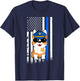 Police Corgi Back the Blue Law Enforcement Appreciation Gift T-Shirt - T-Shirt | Navy