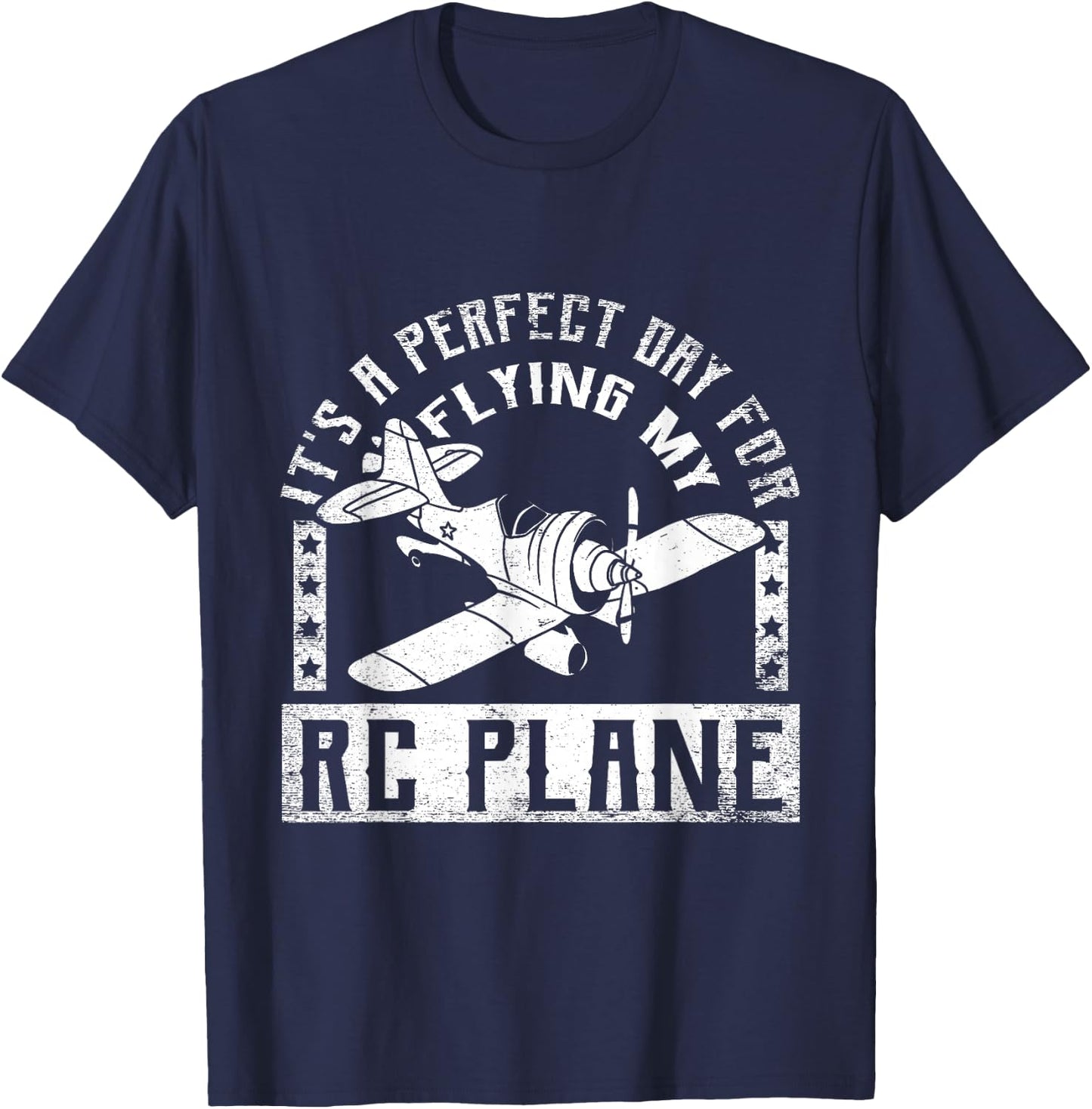 Perfect Day for RC Plane RC Airplane Model Airplane T-Shirt - T-Shirt | Navy