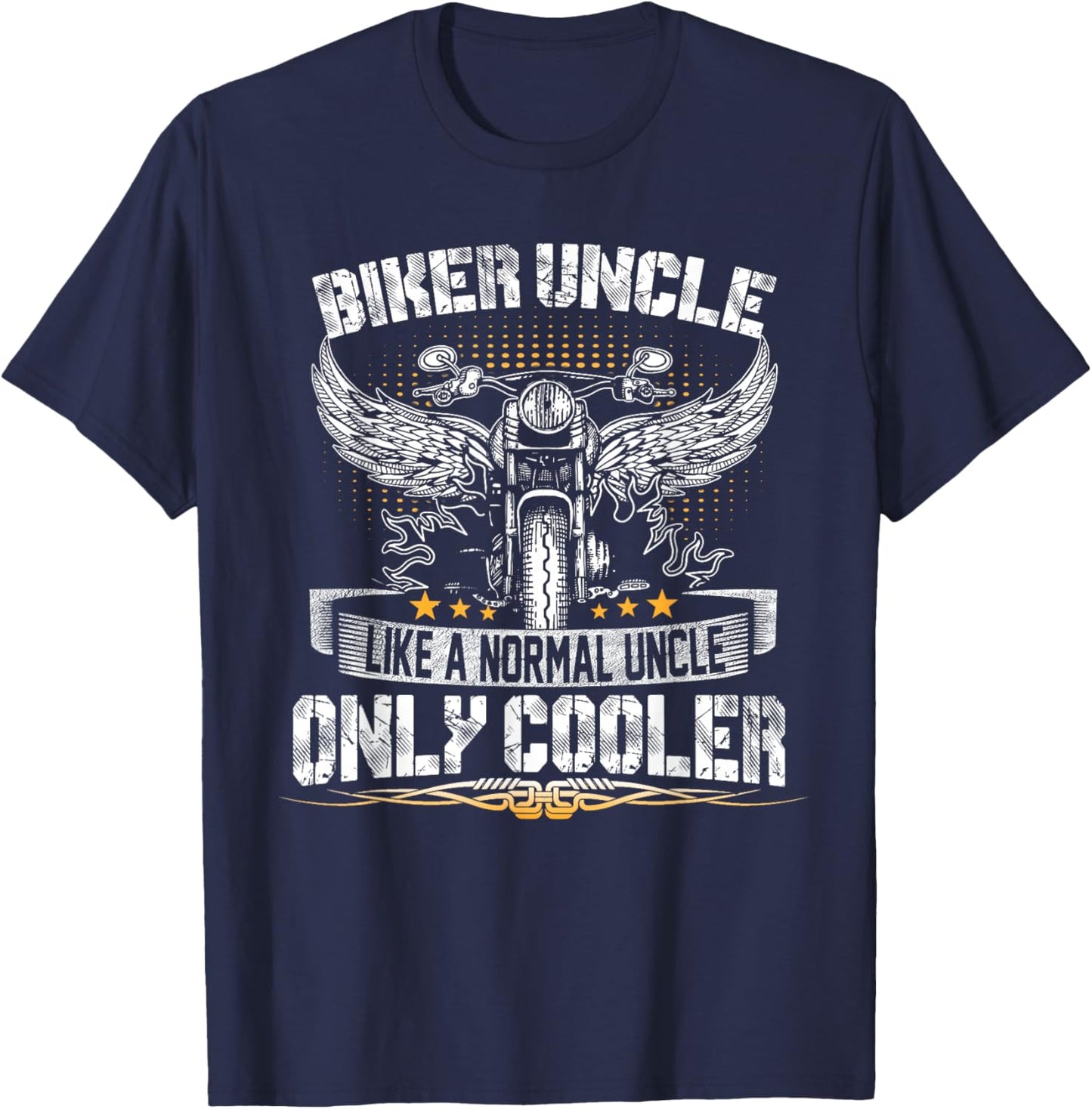 Biker Uncle Motorcycle Father's Day for Fathers T-Shirt - T-Shirt | Navy