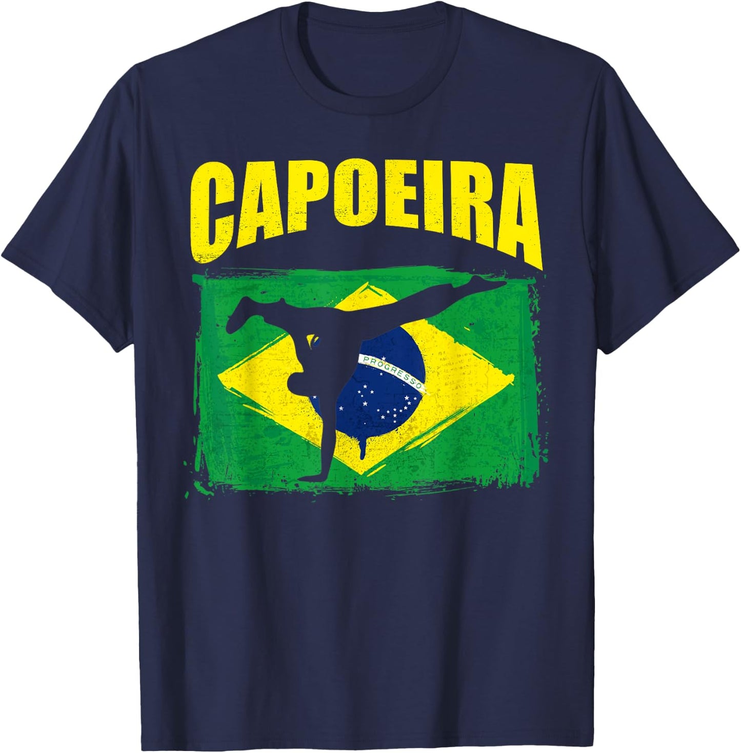 Capoeira Brazilian Flag Brazil Bride Martial Art Dance T-Shirt - T-Shirt | Navy