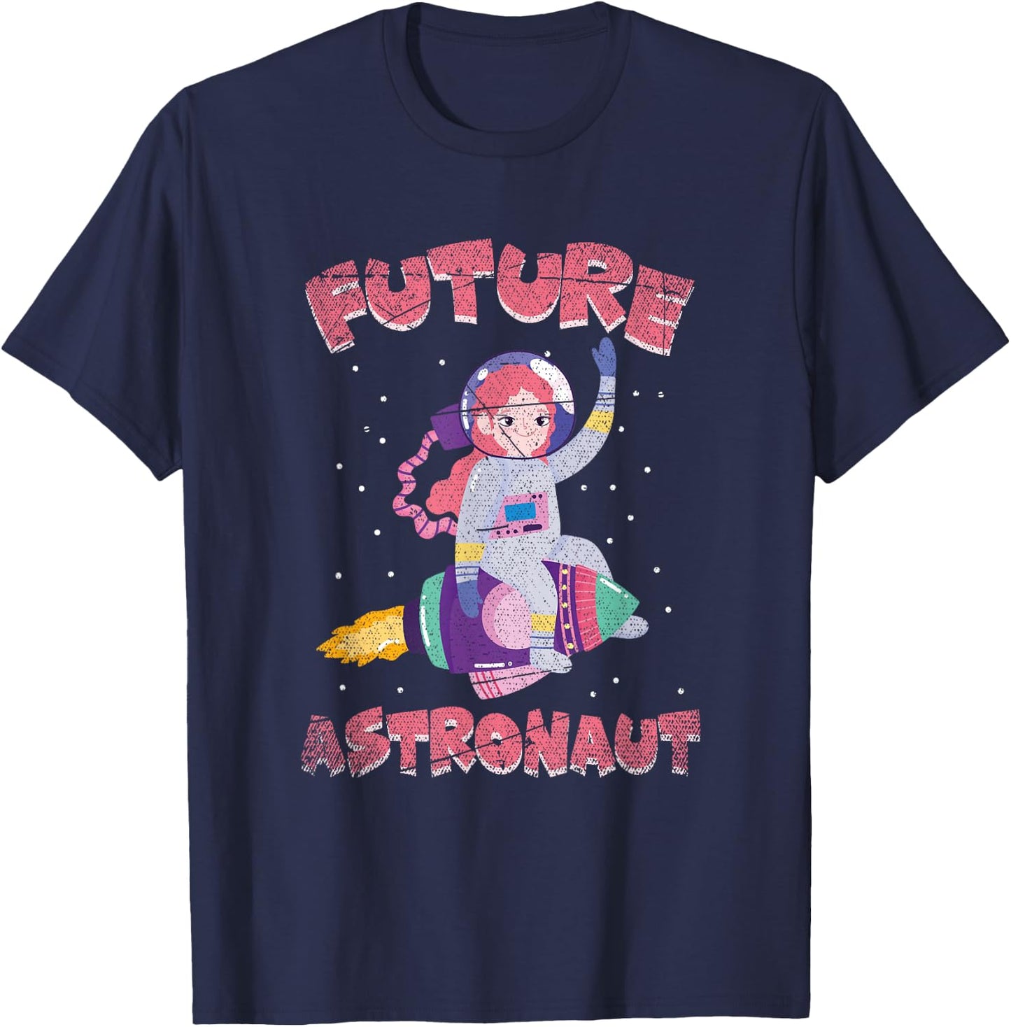 Space Rocket Children's Gift Future Astronaut T-Shirt - T-Shirt | Navy