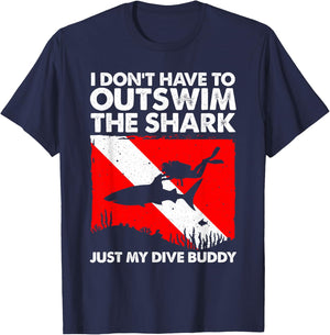 Funny Scuba Diving Design Women Shark Diving Buddy T-Shirt - T-Shirt | Navy