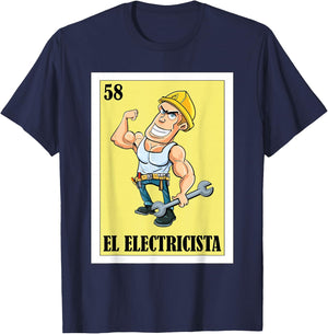 Funny Mexican Design for Electricians - El Electricista T-Shirt - T-Shirt | Navy
