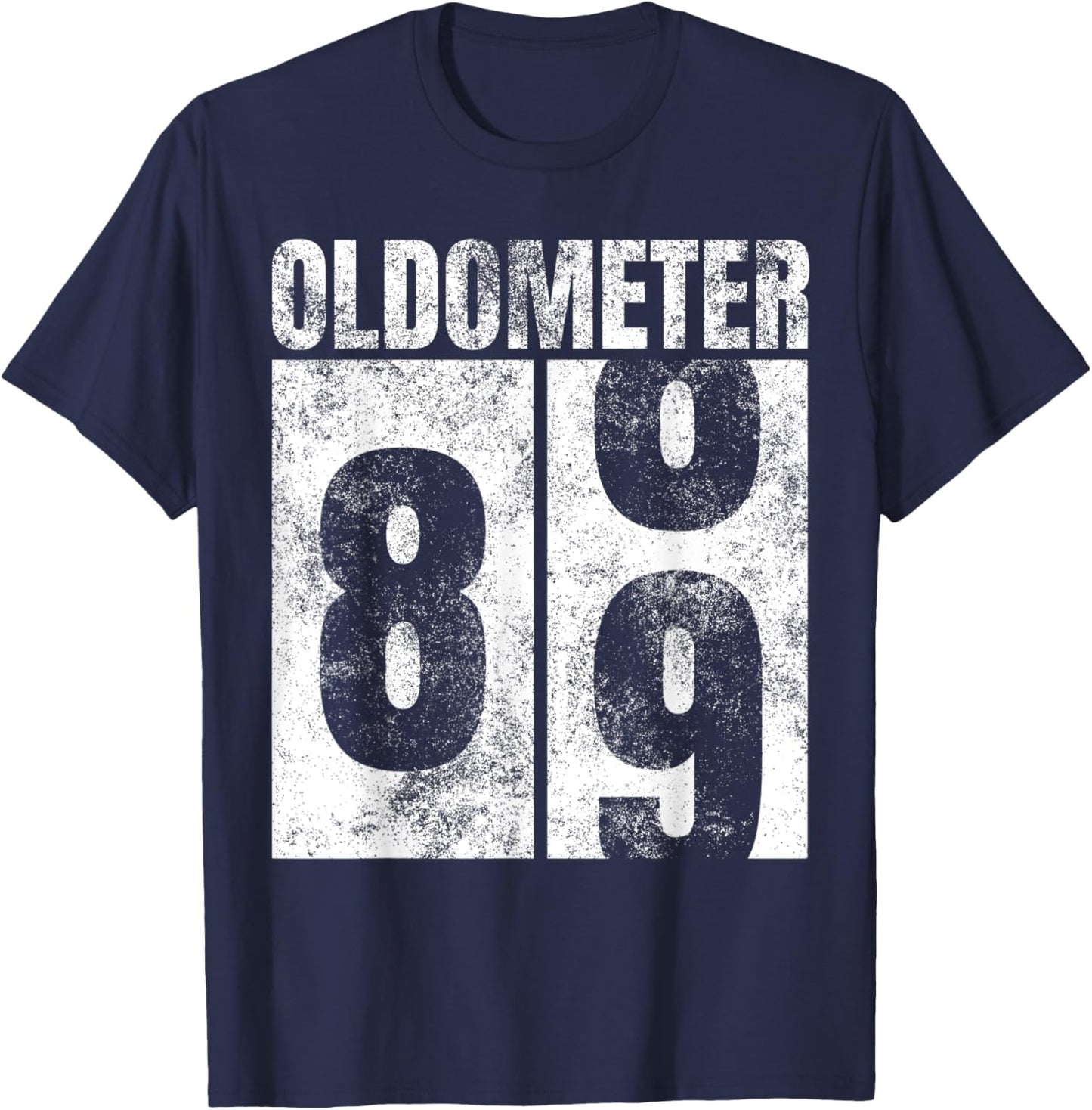 Oldometer 88-89 yrs old Man Woman Bday Graphic 89th Birthday T-Shirt - T-Shirt | Navy