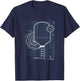 Pickleball Blueprint Patent Style Paddle Technical Graphic T-Shirt - T-Shirt | Navy