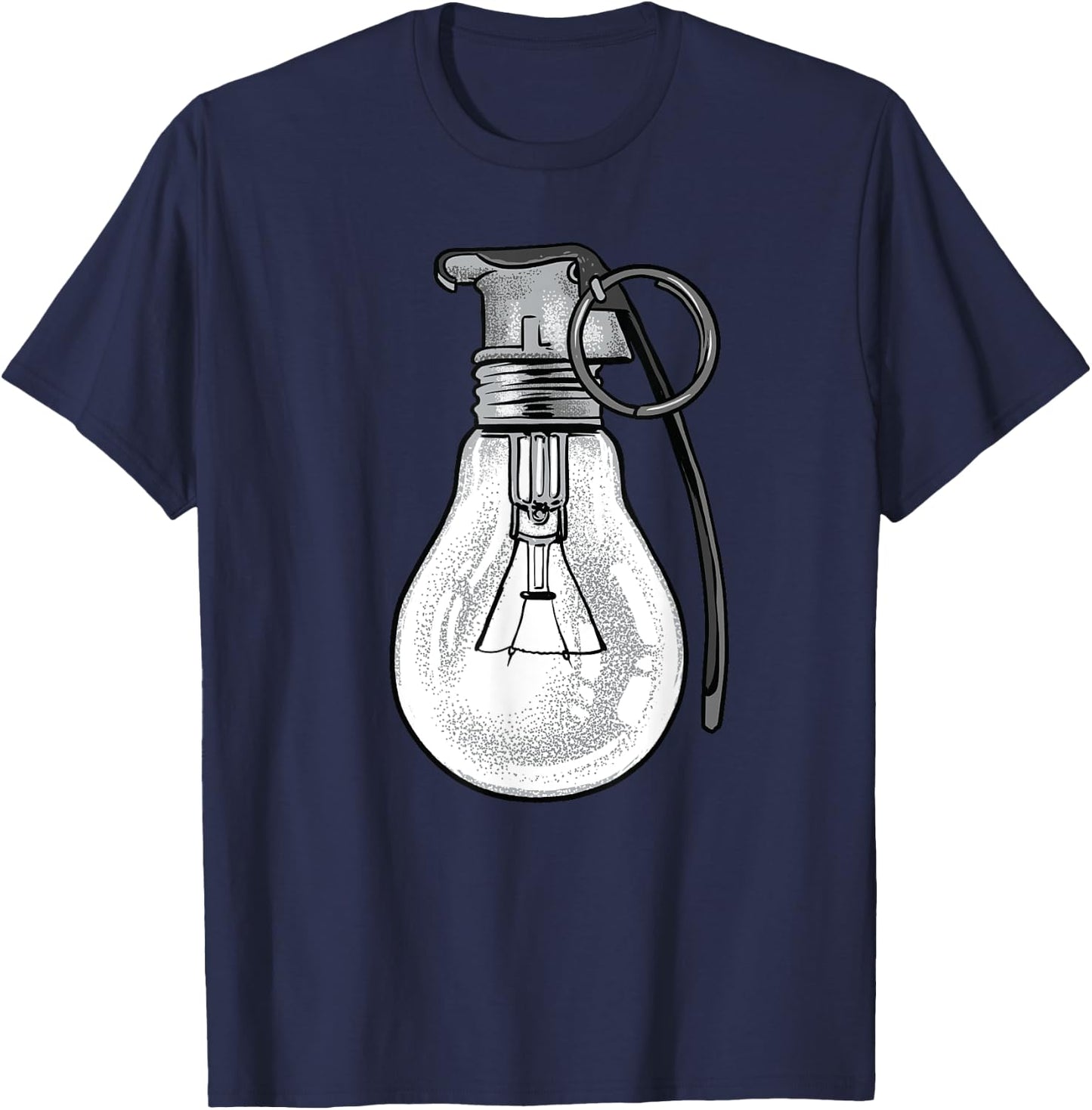 Grenade Shirt Lightbulb Grenade Powerful Ideas Electrician T-Shirt - T-Shirt | Navy