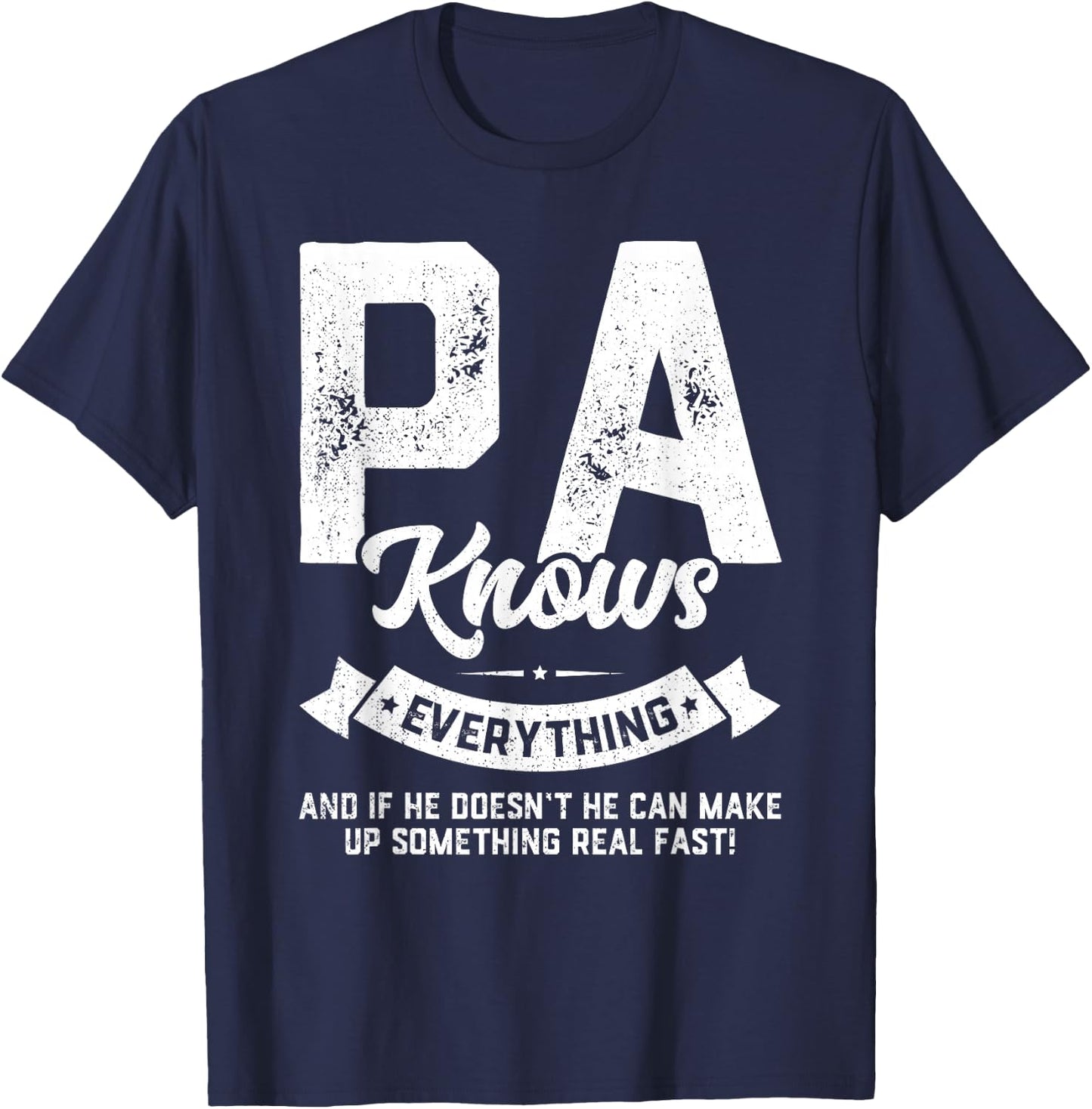Pa Knows Everything Shirt 60th Gift Funny Father's Day T-Shirt - T-Shirt | Navy