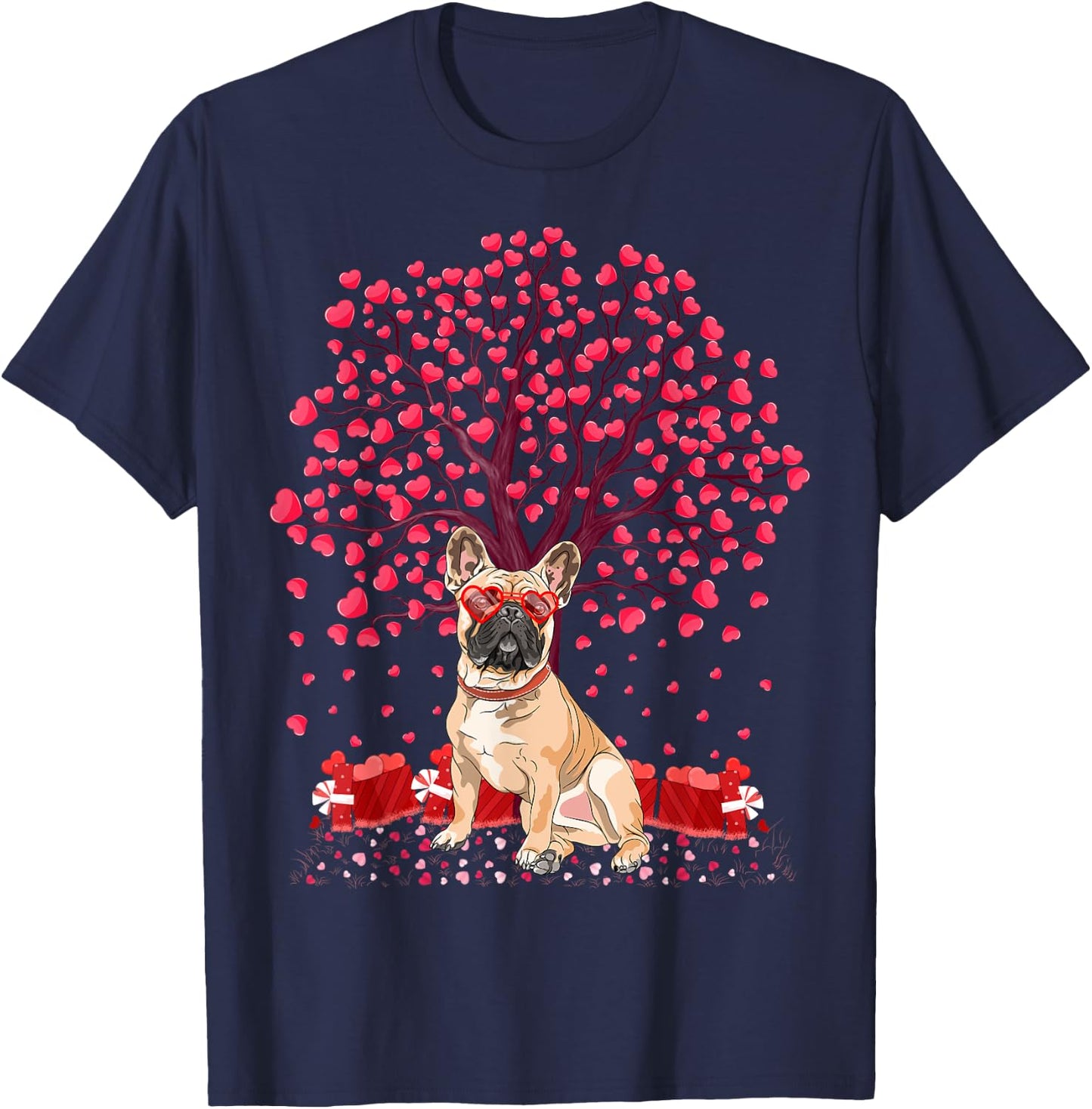 French Bulldog Lover Funny French Bulldog Valentine Day Women Girls Kids T-Shirt - T-Shirt | Navy