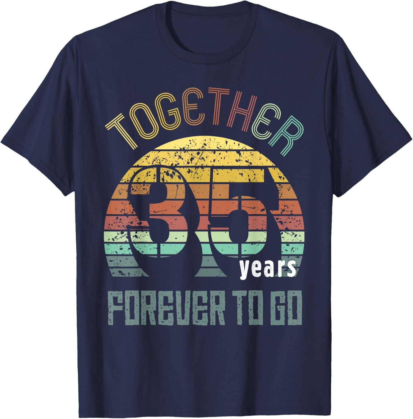 35th Years Wedding Anniversary Gifts For Couples Matching 35 T-Shirt - T-Shirt | Navy