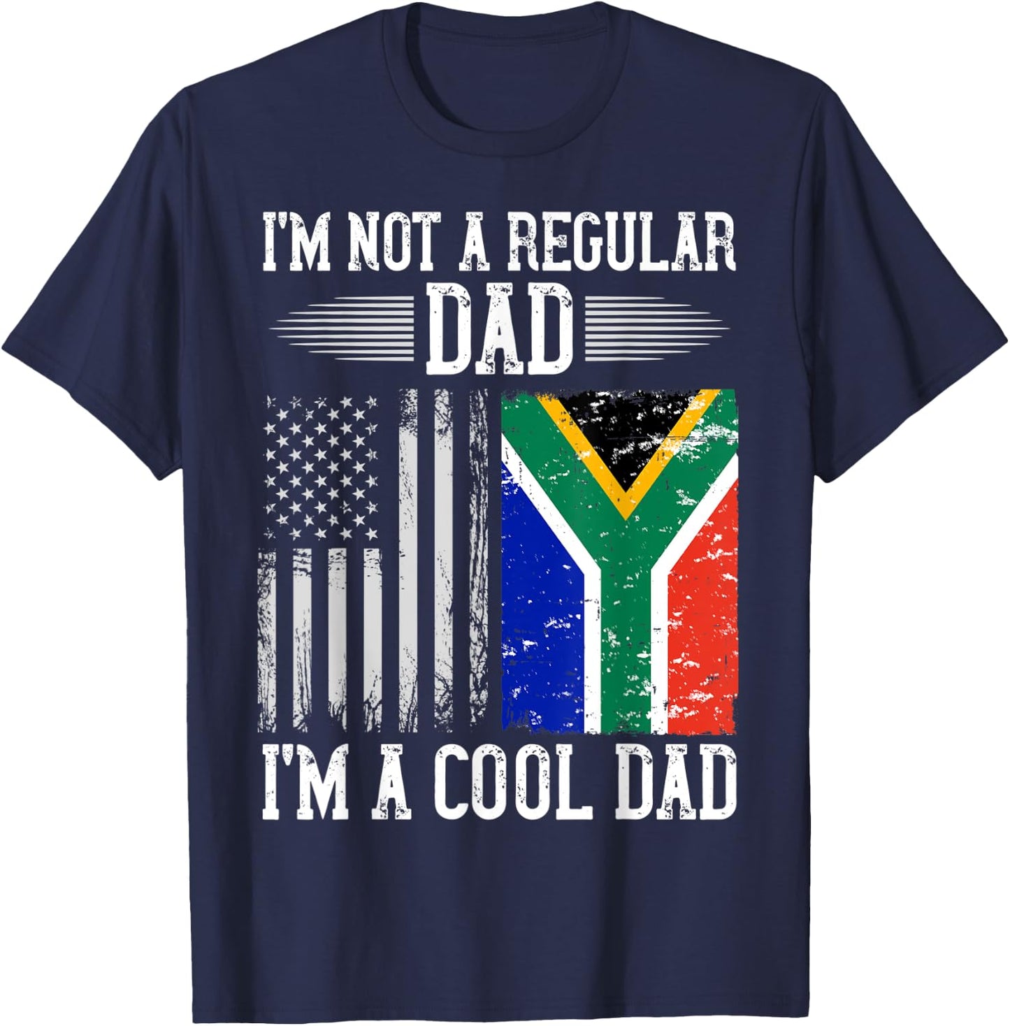 South African American Kenyan Roots Regular Dad T-Shirt - T-Shirt | Navy