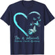 Teal Butterfly Heart Survivor Ovarian Cancer Awareness T-Shirt - T-Shirt | Navy