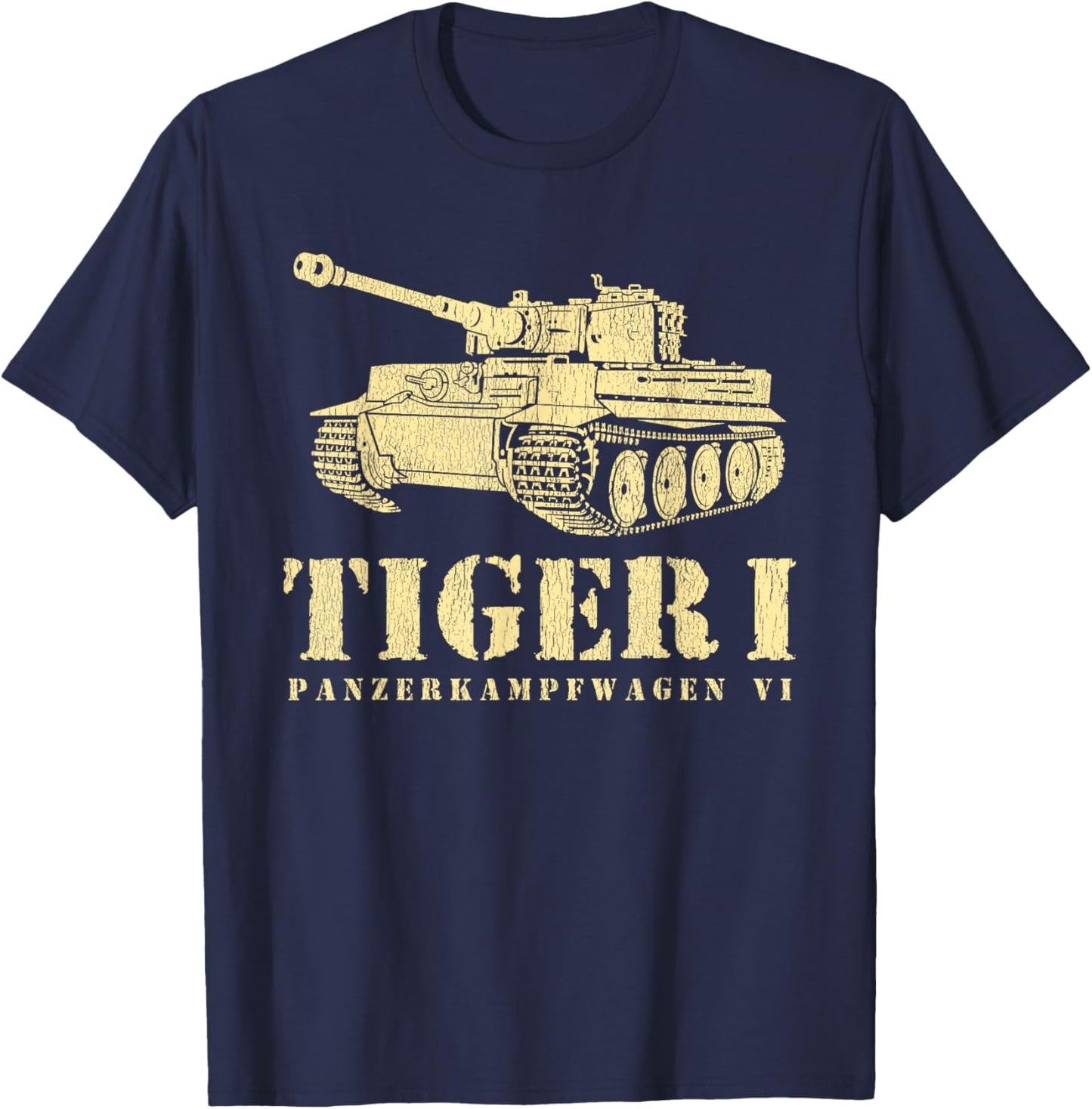 Funny Army Vintage Tiger Tank PzKpfw VI WWII Gift Men Boys T-Shirt - T-Shirt | Navy