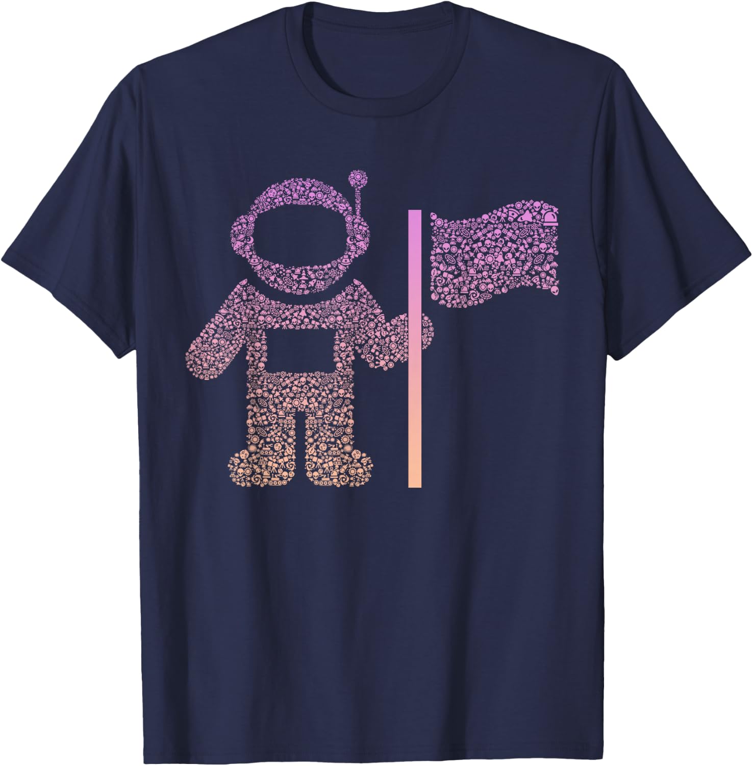 Silhouette Icon Astronaut Design | Girls Astronaut T-Shirt - T-Shirt | Navy