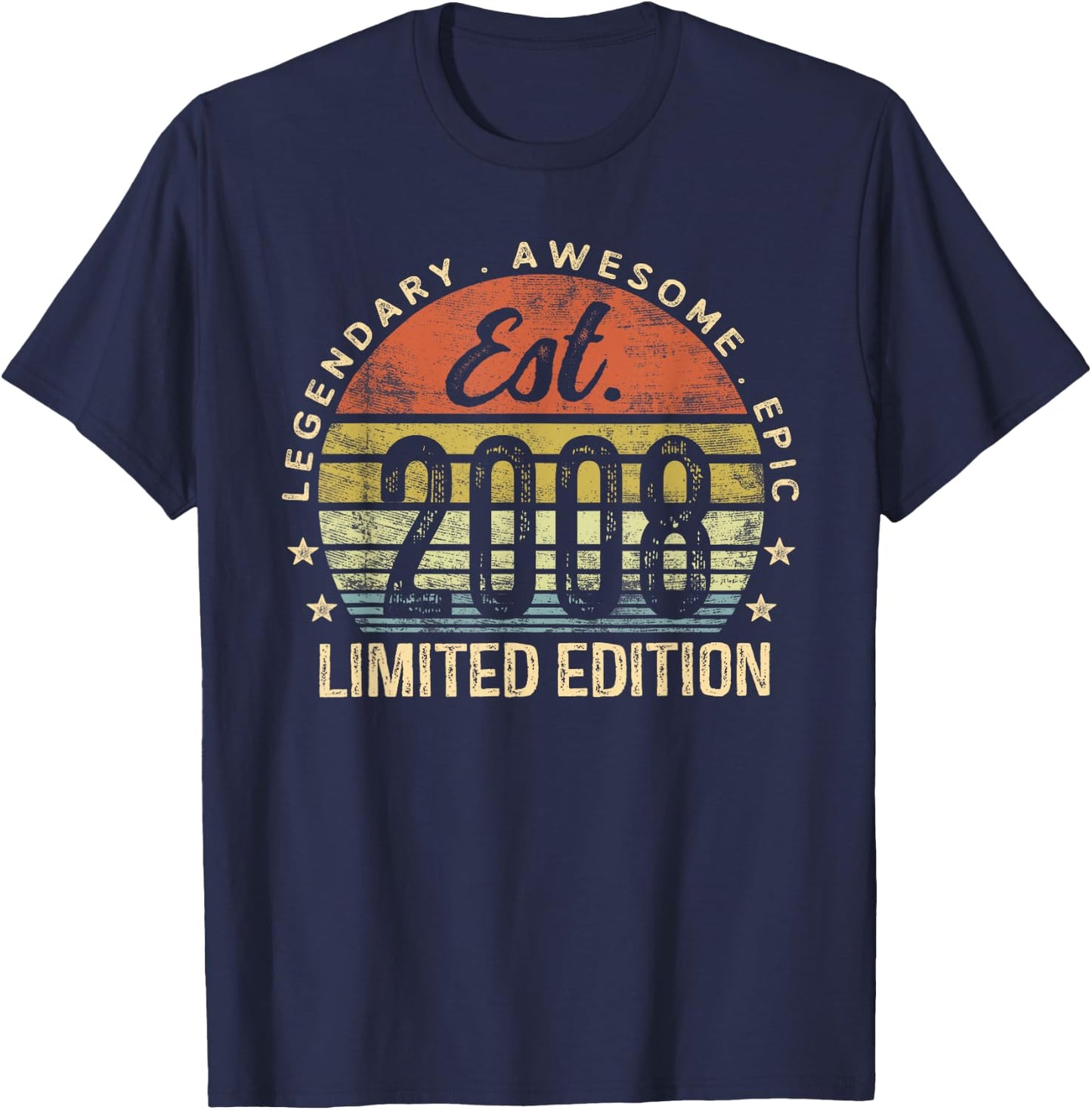 Est 2008 Limited Edition 17th Birthday Gifts 17 Year Old T-Shirt - T-Shirt | Navy