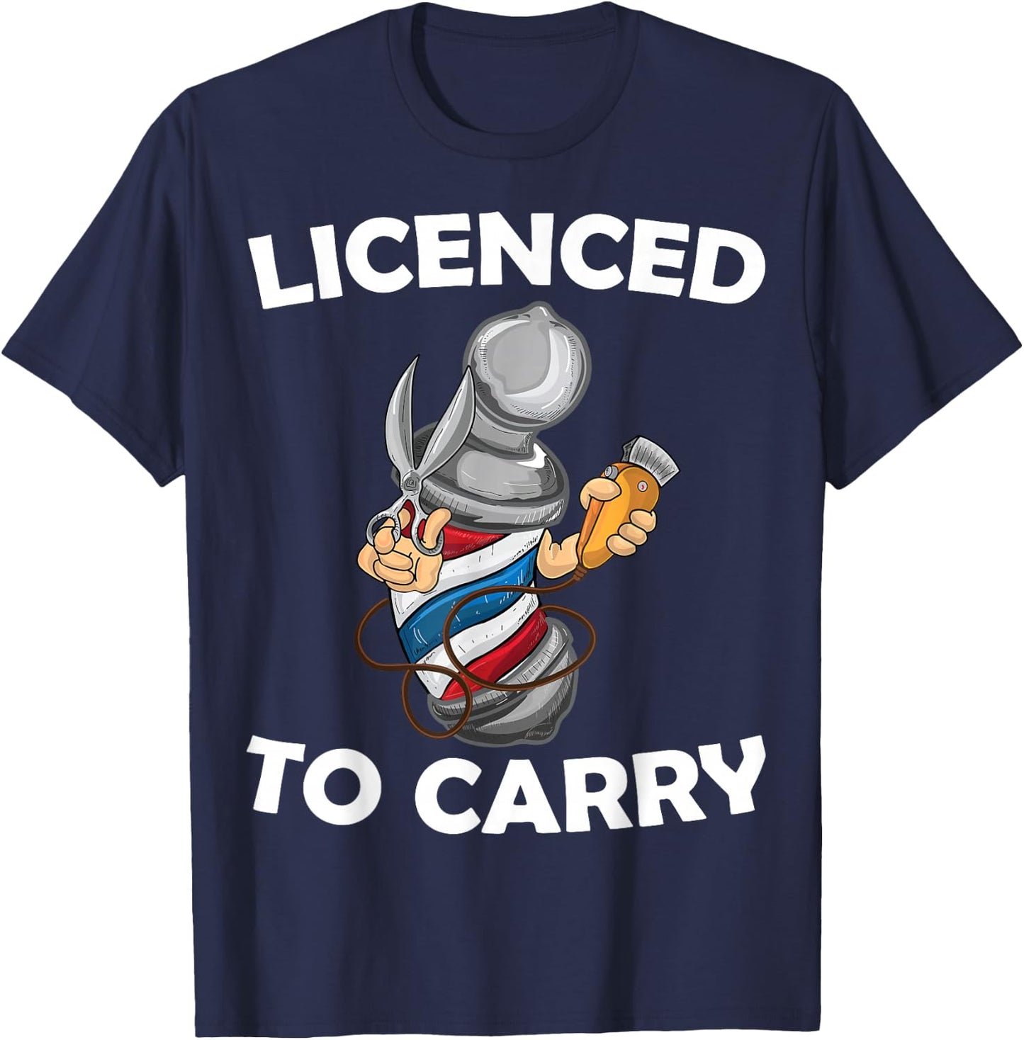 Funny Barber Design Hair Stylist Barbershop Lovers T-Shirt - T-Shirt | Navy