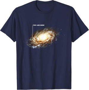 Galaxy Space Universe Astronomy Funny You Are Here T-Shirt - T-Shirt | Navy