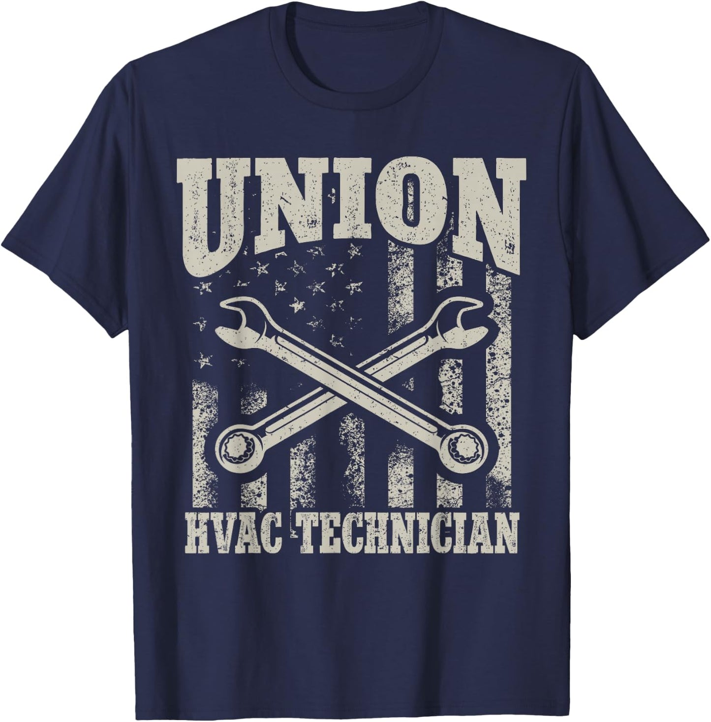 HVAC Mechanic Certified HVAC Tech Union HVAC Technician T-Shirt - T-Shirt | Navy