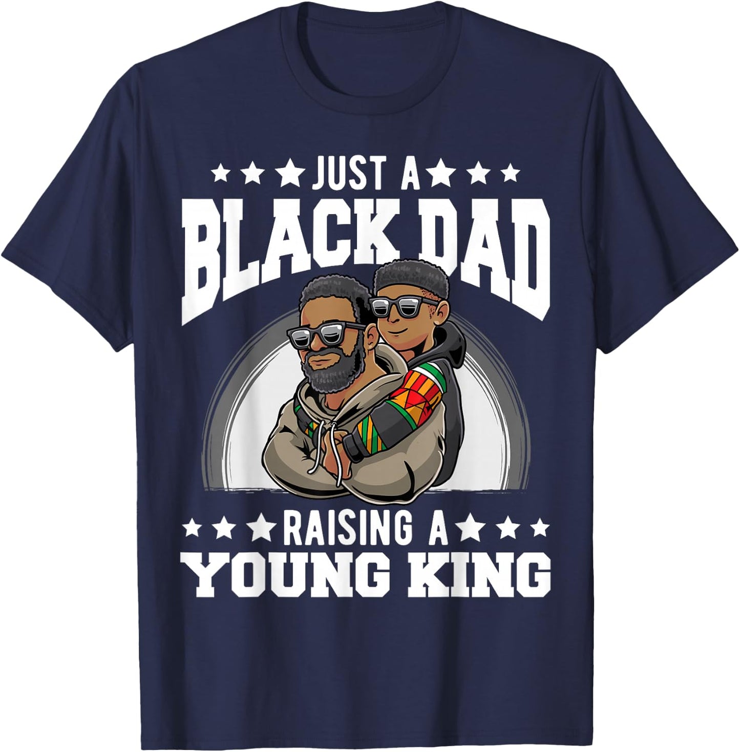 Black Dad Father And Son African American Boy Father's Day T-Shirt - T-Shirt | Navy