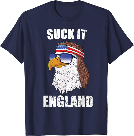 Suck It England Eagle Mullet 4th of July Shirt Women T-Shirt - T-Shirt | Navy
