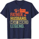 Father Husband Meat Smoker Legend Grilling Dad Meat Smoking T-Shirt - T-Shirt | Navy