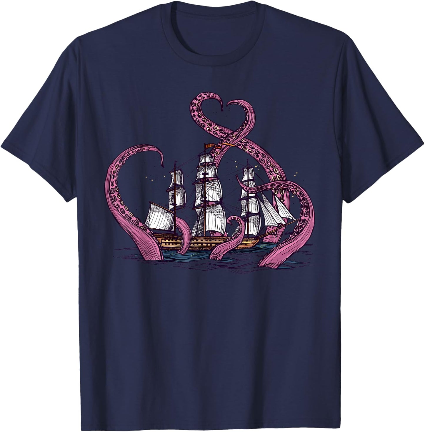 Cute Octopus Shirt Vintage Sea Monster Kraken Cthulhu T-Shirt - T-Shirt | Navy