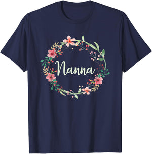 Best Nanna Ever Shirt, T Shirts Gift Grandmothers, 5D T-Shirt - T-Shirt | Navy