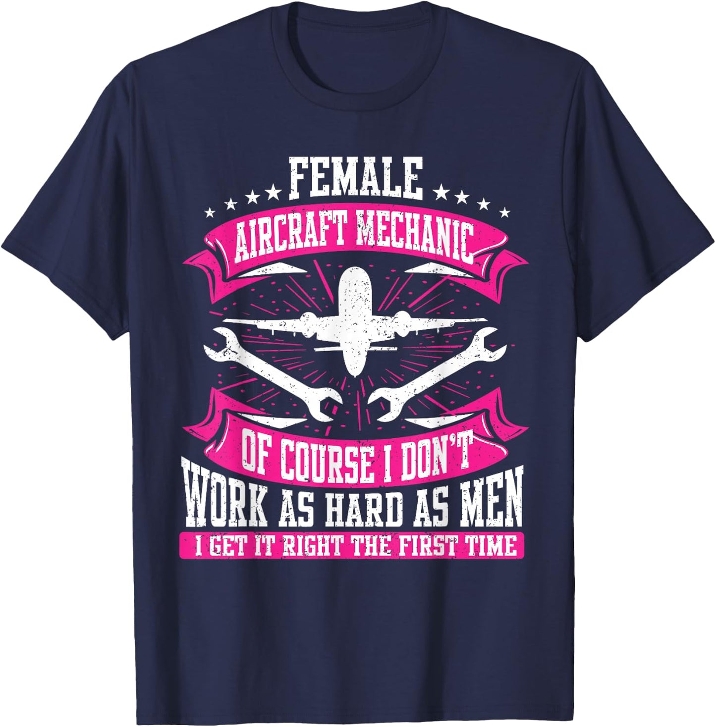 Female Aircraft Mechanic Aviation Mechanic Airplane Mechanic T-Shirt - T-Shirt | Navy