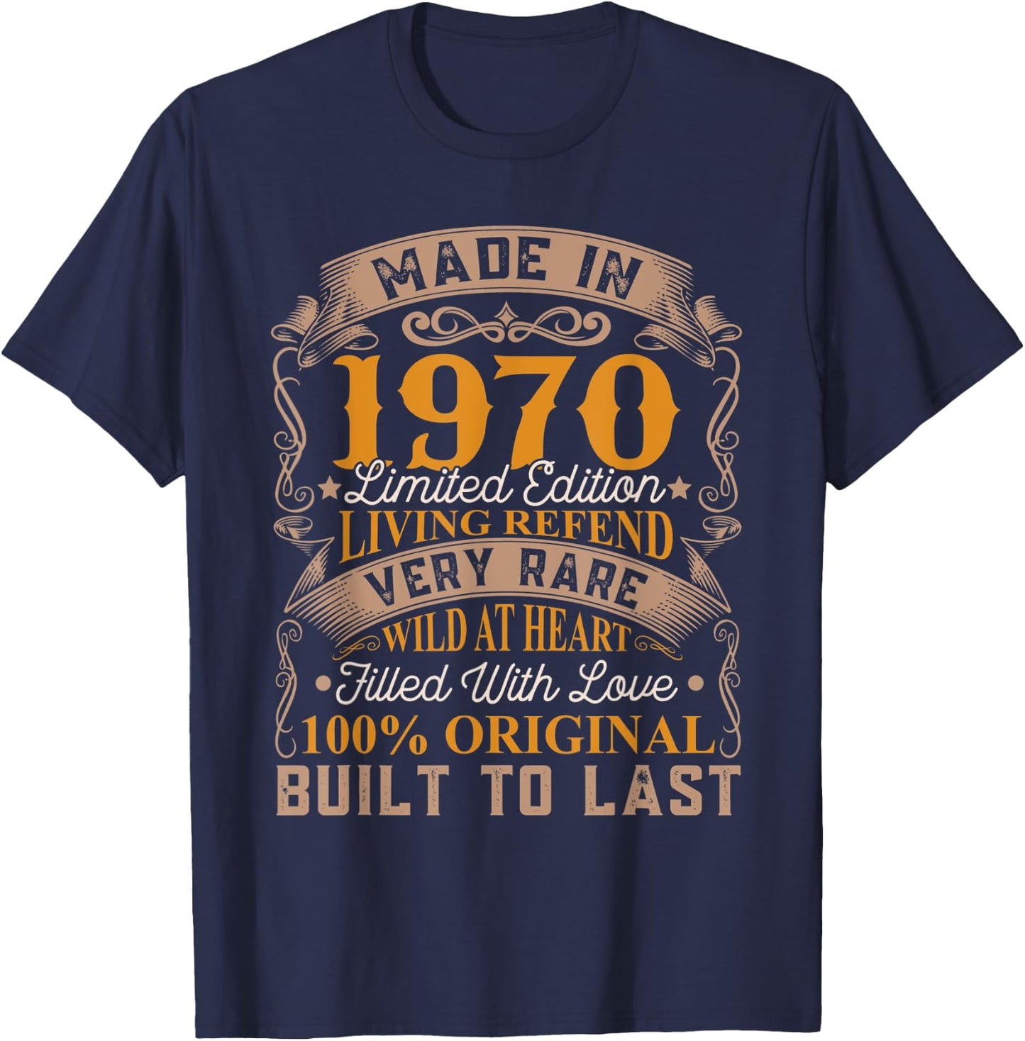 Made In 1970 Limited Edition 52th Birthday Living Legend T-Shirt - T-Shirt | Navy