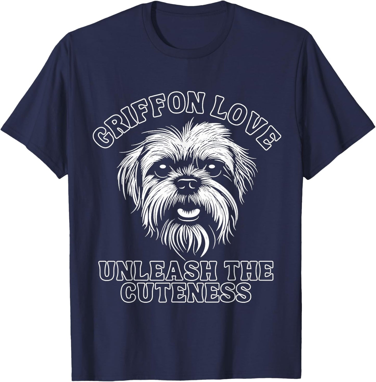 Vintage Funny Cute Brussels Griffon | Pocket Dog Lover T-Shirt - T-Shirt | Navy