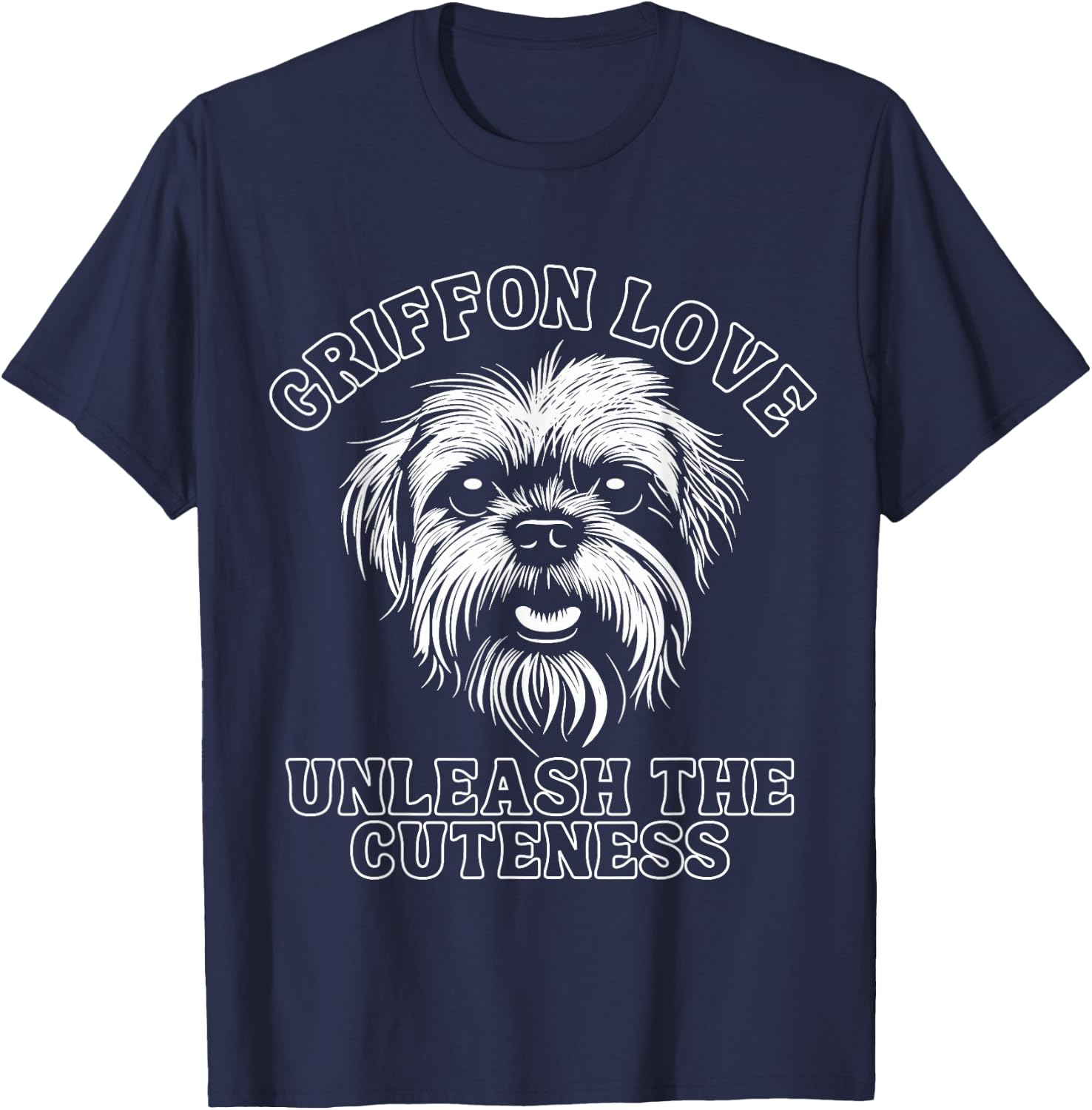 Vintage Funny Cute Brussels Griffon | Pocket Dog Lover T-Shirt - T-Shirt | Navy