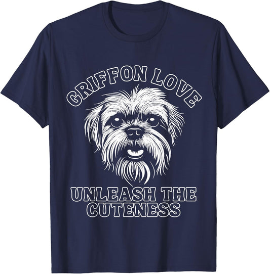 Vintage Funny Cute Brussels Griffon | Pocket Dog Lover T-Shirt - T-Shirt | Navy
