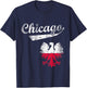 Chicago Polish American Eagle Poland Flag Polska T-Shirt - T-Shirt | Navy