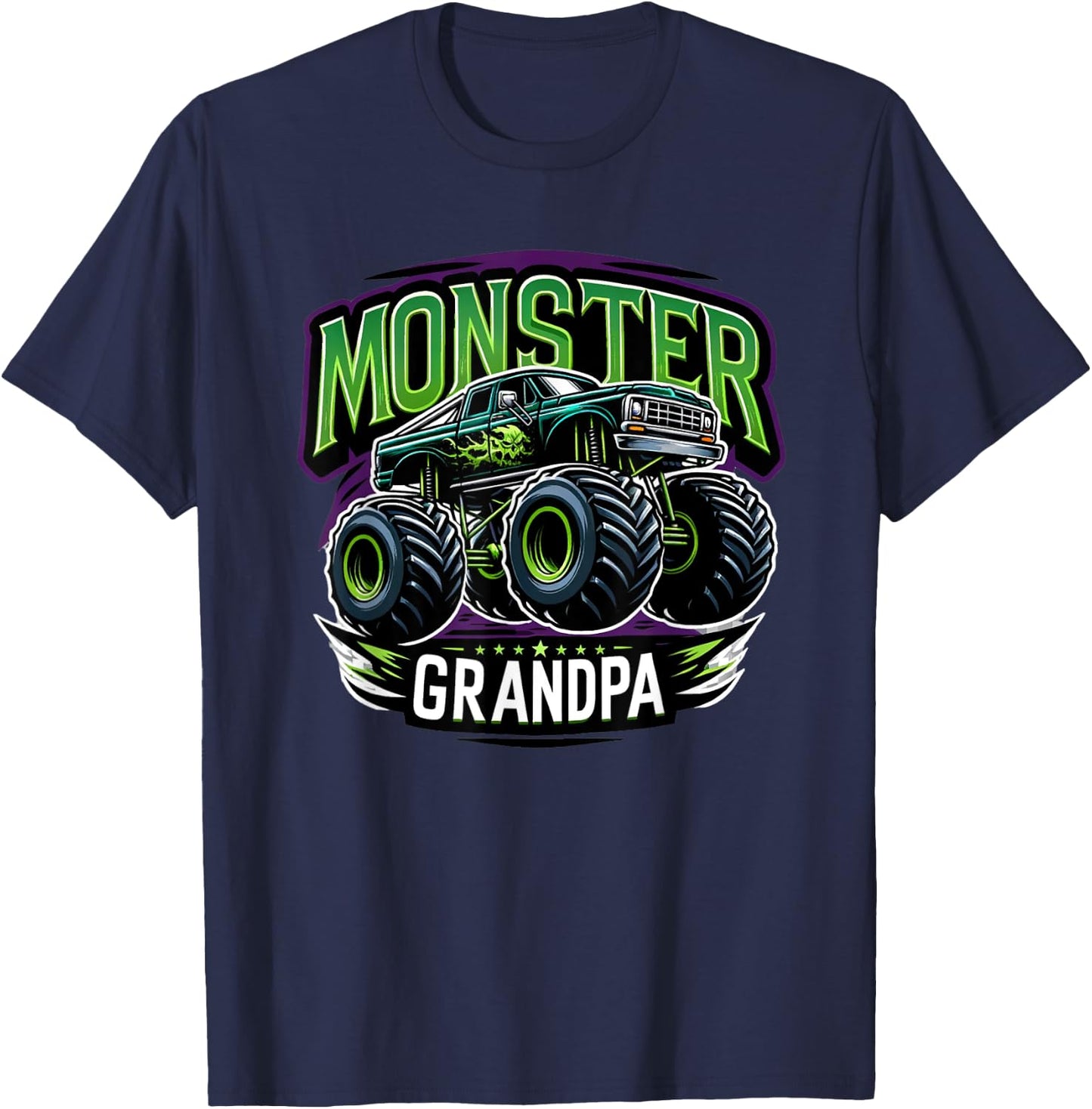 Monster Truck Race Racer Driver Grandpa Father's Day T-Shirt - T-Shirt | Navy