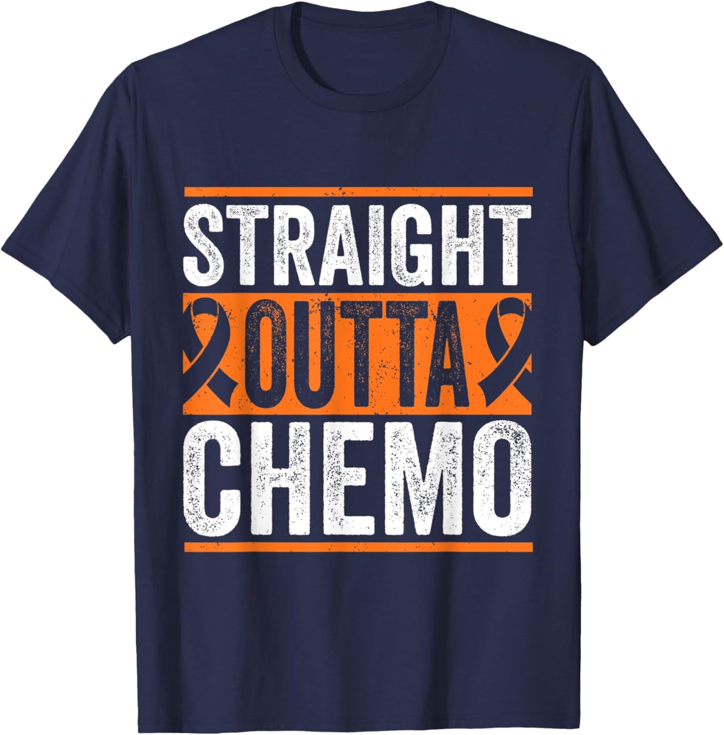Straight Outta Chemo Leukemia Cancer Fighter T-Shirt - T-Shirt | Navy