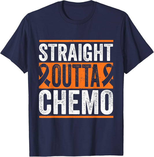 Straight Outta Chemo Leukemia Cancer Fighter T-Shirt - T-Shirt | Navy