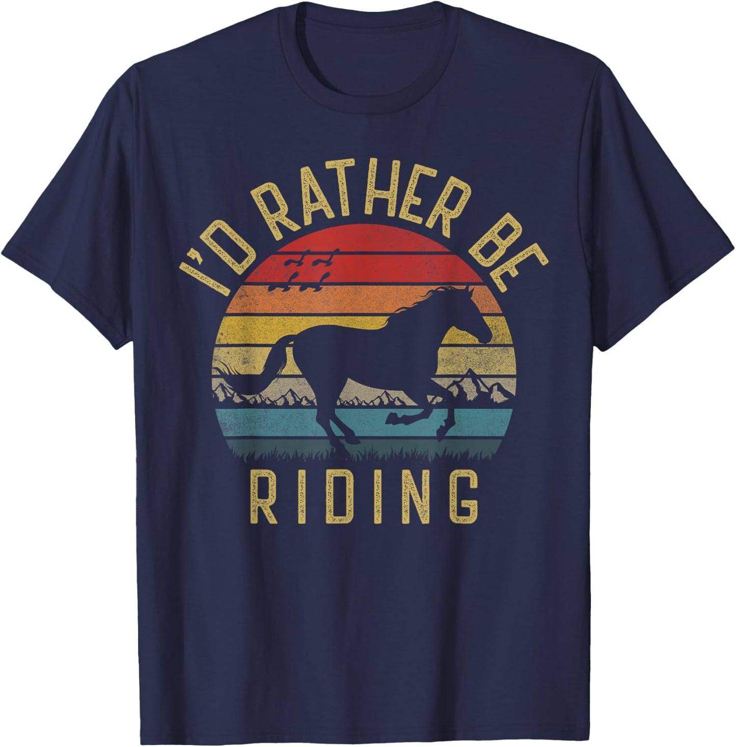 I love riding horses vintage horse theme T-Shirt - T-Shirt | Navy