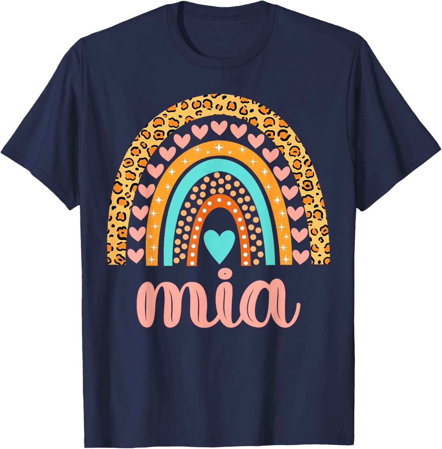 Mia Mia Name Birthday Shirt Gift T-Shirt - T-Shirt | Navy