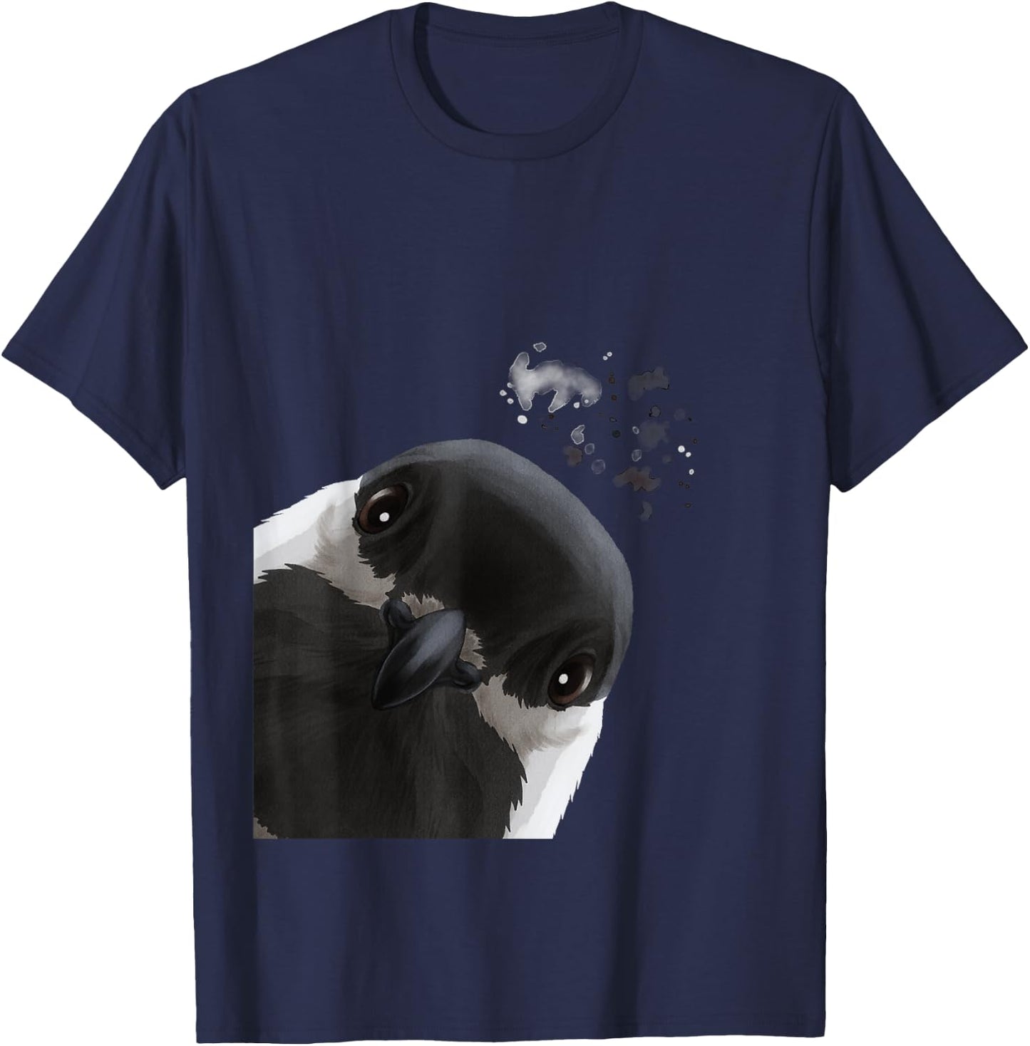 Funny Curious Chickadee Bird T-Shirt - T-Shirt | Navy