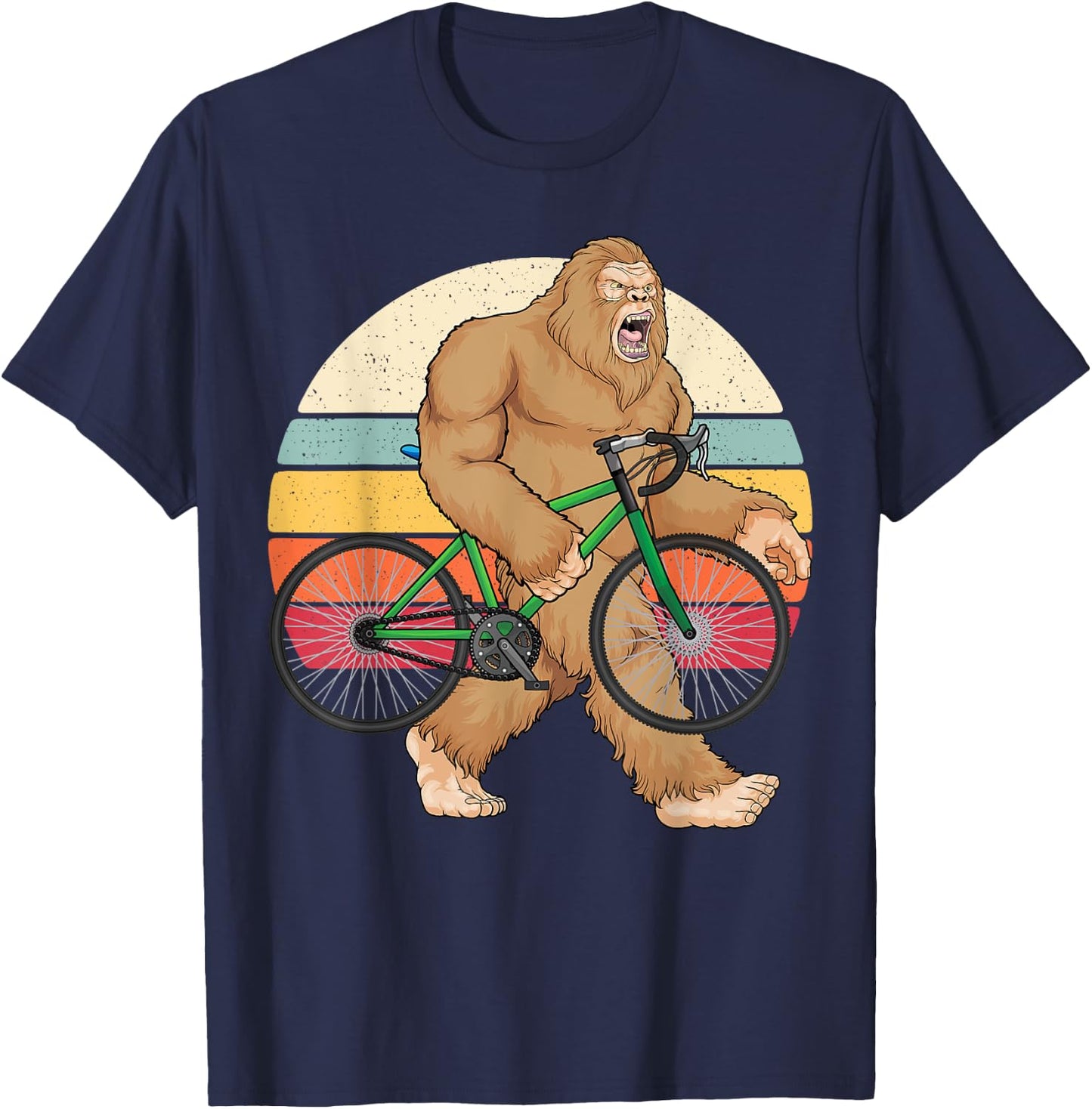 Bigfoot Bike Mountain Bike Bigfoot MTB Biking Cycling Biker T-Shirt - T-Shirt | Navy
