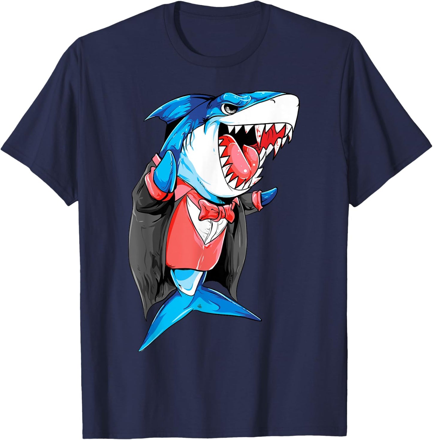 Vampire Shark Dracula Jawsome Halloween Costume T-Shirt - T-Shirt | Navy