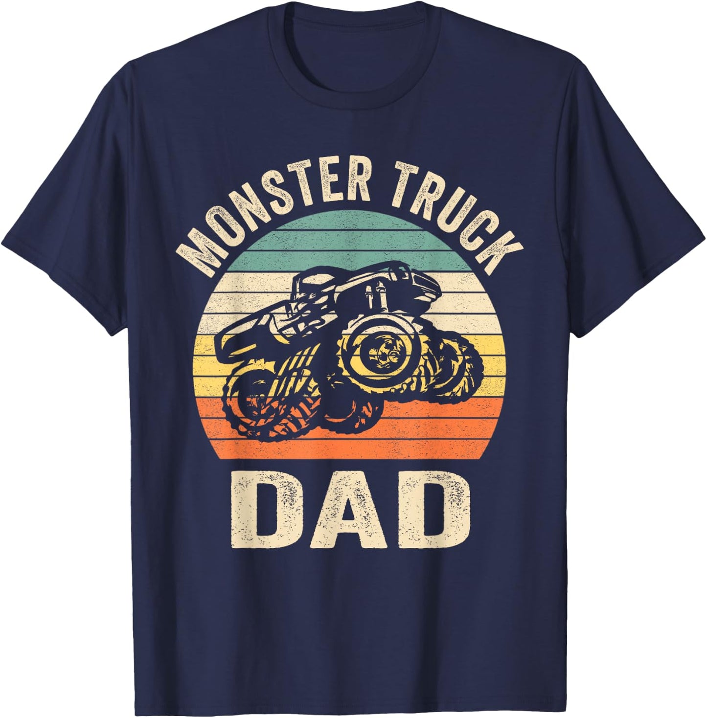 Monster Truck Dad Shirt Retro Vintage Monster Truck Shirt T-Shirt - T-Shirt | Navy