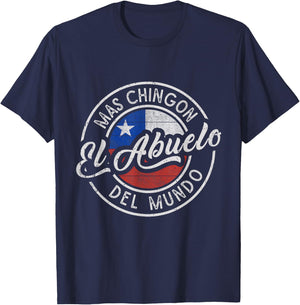 El Abuelo Mas Chingón Del Mundo Funny Chilean Grandpa T-Shirt - T-Shirt | Navy
