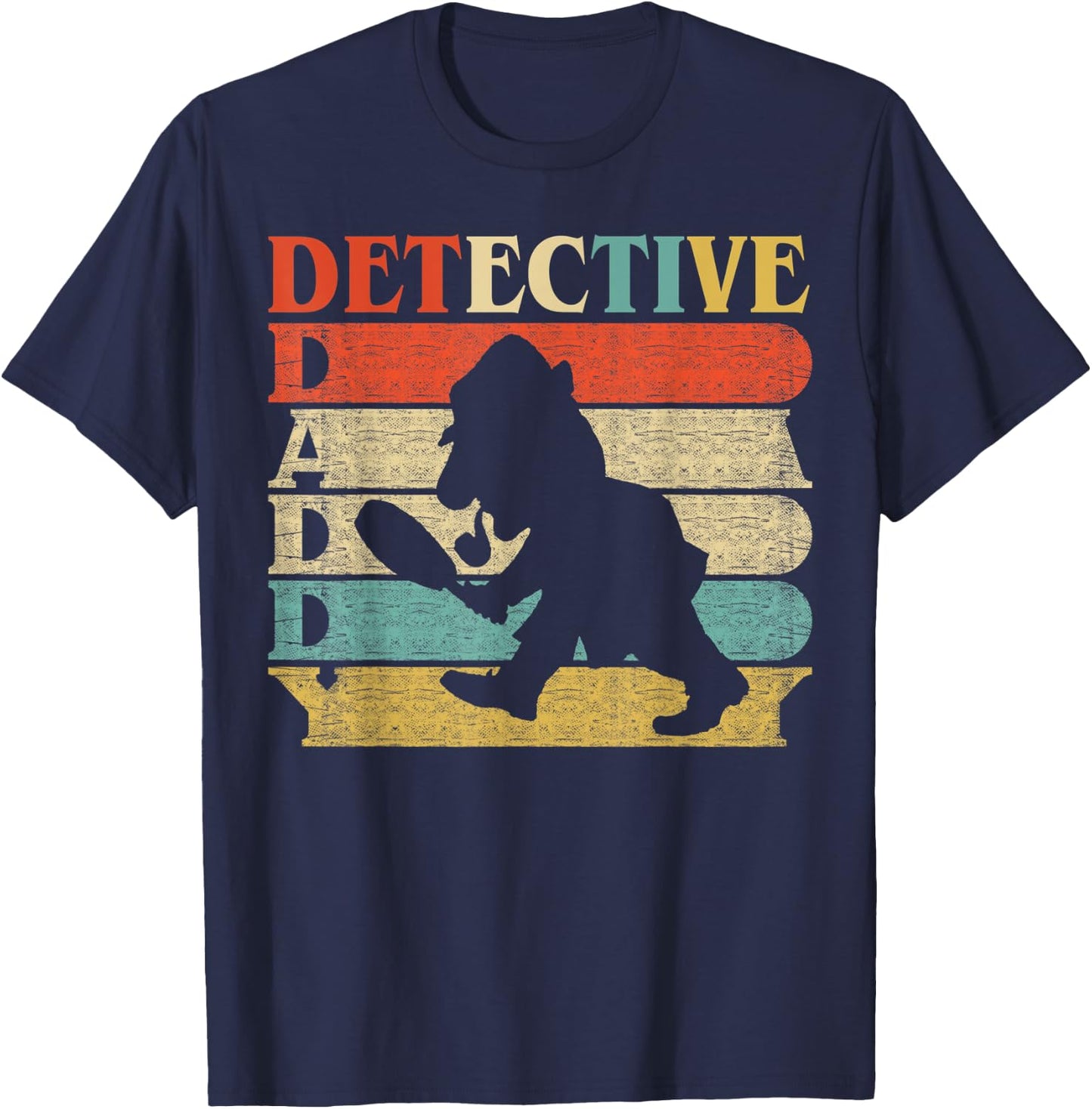 Retro Vintage Daddy Detective sherlock holmes Dad T-Shirt - T-Shirt | Navy