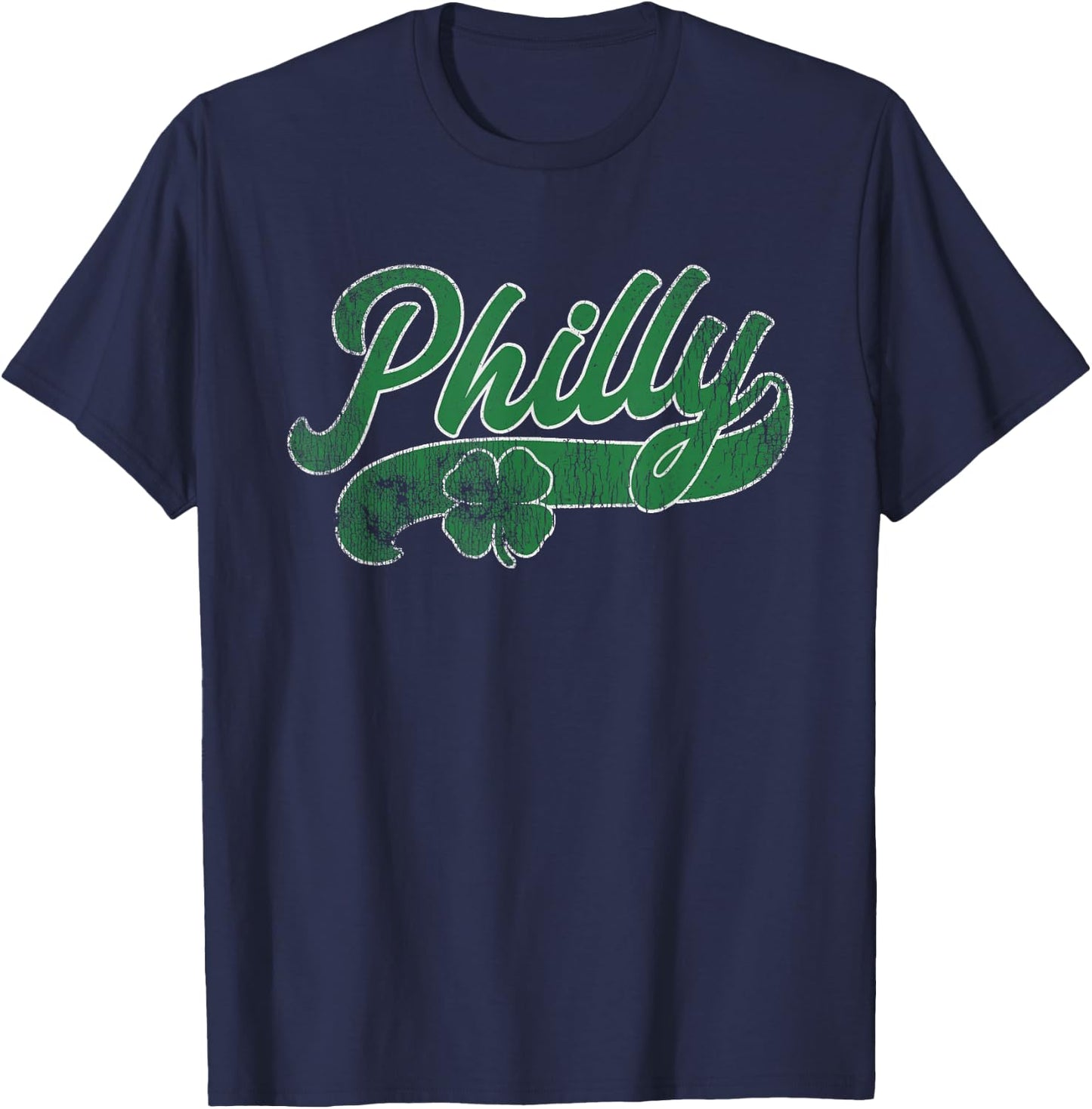 Philly Philadelphia Shamrock St. Patrick's Day Gift Irish T-Shirt - T-Shirt | Navy